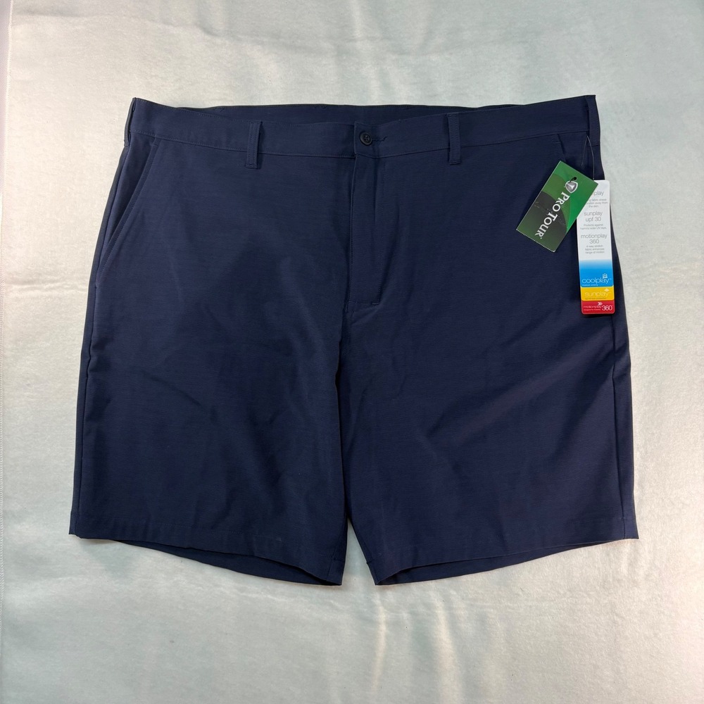 Pro Tour Mens Golf Shorts Navy Blue‎ MotionPlay 360 Stretch UPF 30 Size 42 NEW